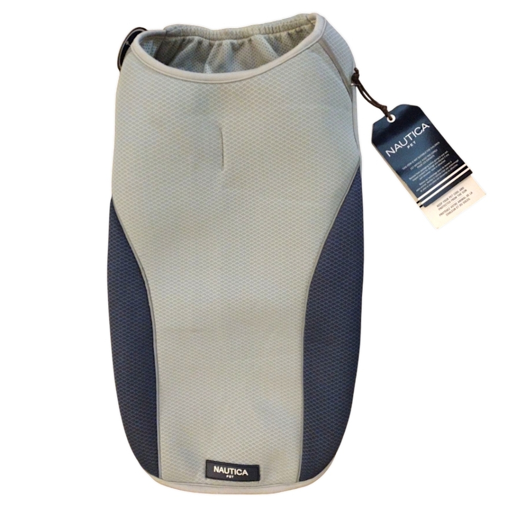 NAUTICA PET Dog Cooling Jacket, Size Large, Grey & Navy NWT